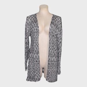 Allison Brittney Open Front Chevron Knit Cardigan
